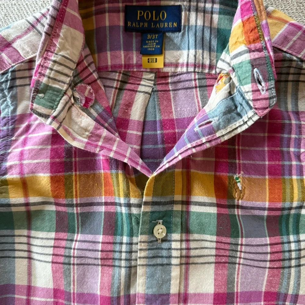 Polo Ralph Lauren Boys Madras Short Sleeve Shirt